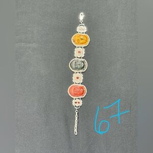 PRICE FIRM • NWOT Sajen 925 bracelet carved Buddha jasper obsidian tigers eye